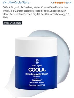 COOLA Blue and White Refreshing Water Cream Moisturizer SPF 50